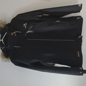 ⛄️Eider ❄️Women's Black Jacket with Fur Hood